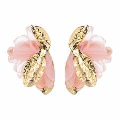Sweet Fresh Holiday Style Enamel Colorful Flower Earrings with Diamonds Pearls