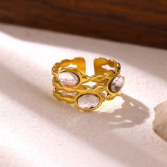 304 stainless steel rings diamond flower butterfly rings for women