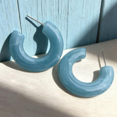 2026 New Acrylic Retro Earrings Simple C-Shaped Minimalist Style Ear Accessories