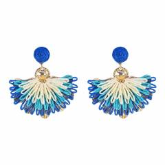 Sweet Fresh Holiday Style Enamel Colorful Flower Earrings with Diamonds Pearls