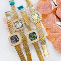 Hot-Selling Small Square Watches for Women steel band diamond watch