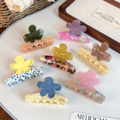 Summer colorful flower Acetic acid gripper hair claw clips for women