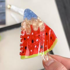 Creative Holiday Style Watermelon Ice Cream Hair Clip Summer Cartoon hair claw clips