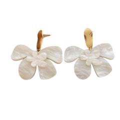 French-Style Super Fairy Flower Earrings Seaside Vacation Style Exaggerated resin earrings