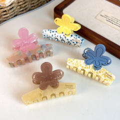 Summer colorful flower Acetic acid gripper hair claw clips for women