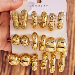 Fashionable Tassel Simple Creative Personality C-Shaped Water Drop Stud Earrings set