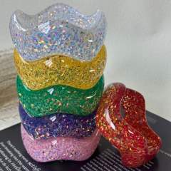 Colorful Irregular Sequin Resin Dopamine Women's Bracelet Acrylic Women's Wristband Jewelry