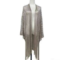 Hot-Selling Gold Silver Tassel Women's Fashion Hollow-Out Long Bikini Cover-Up