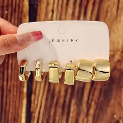 Fashionable Tassel Simple Creative Personality C-Shaped Water Drop Stud Earrings set