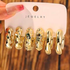 Fashionable Tassel Simple Creative Personality C-Shaped Water Drop Stud Earrings set