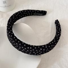 Korean-Style Simple Polka Dot Scrunchie Elegant Pleated Fabric Hair Tie new Ponytail Hairband