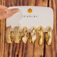 Fashionable Tassel Simple Creative Personality C-Shaped Water Drop Stud Earrings set