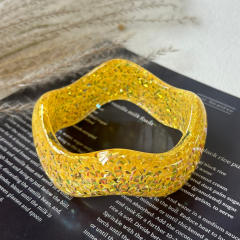 Colorful Irregular Sequin Resin Dopamine Women's Bracelet Acrylic Women's Wristband Jewelry