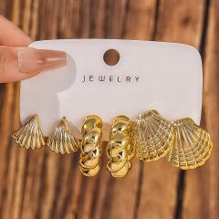 Fashionable Tassel Simple Creative Personality C-Shaped Water Drop Stud Earrings set