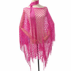 Gold Fishnet Tassel Multi-Purpose Shawl Beach Sun Protection Cover-Up Hollow-Out Set