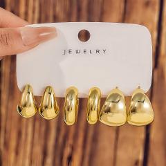 Fashionable Tassel Simple Creative Personality C-Shaped Water Drop Stud Earrings set
