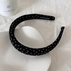 Korean-Style Simple Polka Dot Scrunchie Elegant Pleated Fabric Hair Tie new Ponytail Hairband
