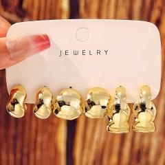 Fashionable Tassel Simple Creative Personality C-Shaped Water Drop Stud Earrings set