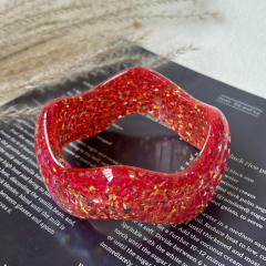 Colorful Irregular Sequin Resin Dopamine Women's Bracelet Acrylic Women's Wristband Jewelry