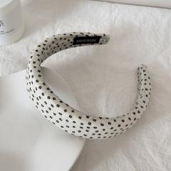 Korean-Style Simple Polka Dot Scrunchie Elegant Pleated Fabric Hair Tie new Ponytail Hairband