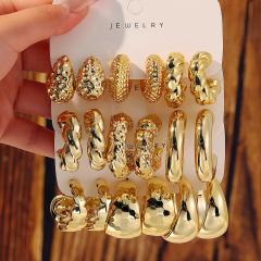 Fashionable Tassel Simple Creative Personality C-Shaped Water Drop Stud Earrings set