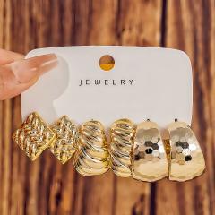 Fashionable Tassel Simple Creative Personality C-Shaped Water Drop Stud Earrings set