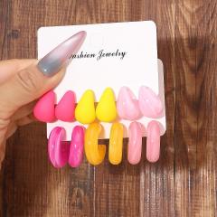 Hollow Hoop Earring Set Trendy Versatile Exaggerated acrylic Earrings for Women Wholesale