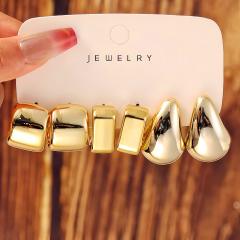 Fashionable Tassel Simple Creative Personality C-Shaped Water Drop Stud Earrings set