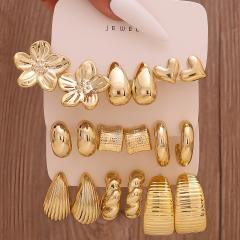 Fashionable Tassel Simple Creative Personality C-Shaped Water Drop Stud Earrings set