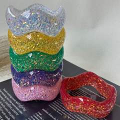 Colorful Irregular Sequin Resin Dopamine Women's Bracelet Acrylic Women's Wristband Jewelry