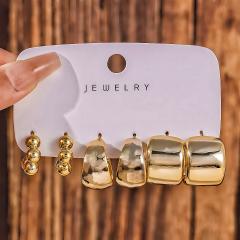 Fashionable Tassel Simple Creative Personality C-Shaped Water Drop Stud Earrings set