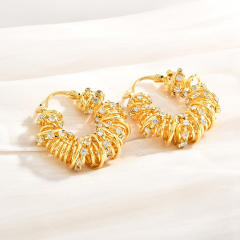 Personalized Irregular Lines Wrapped Around Earrings real gold plated earrings