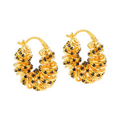 Personalized Irregular Lines Wrapped Around Earrings real gold plated earrings