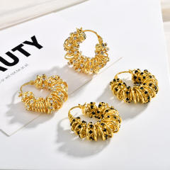 Personalized Irregular Lines Wrapped Around Earrings real gold plated earrings