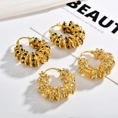 Personalized Irregular Lines Wrapped Around Earrings real gold plated earrings