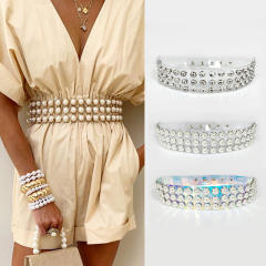 Hip-Hop Pvc Transparent Wide Belt for Women with Skirts Jackets Sweaters Suits Girdles