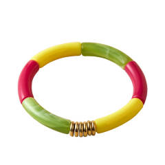 Hot-Selling Personalized Curved Bamboo Tube Multi-Color Colorful Bracelets arcylic bangle