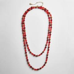 Summer Bohemian Style Beaded Necklace Handmade Necklace with Stacked Colorful Beads