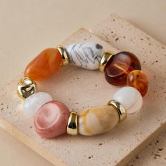New Summer Beach Vacation Style Bracelets Retro Irregular Shaped Beaded Design Bracelets
