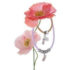 Sweet-Cool Style Leather Cord Necklace with Stainless Steel Beaded Lipstick Pendant
