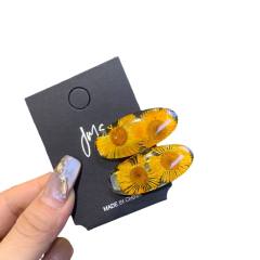 New Flower Hairpin Side Clip Premium Sense Clear Flower hair clips