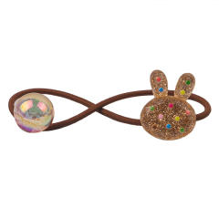 Korean Style Hair Accessories Golden Shiny Polka Dot Cartoon Rubber band hair ties