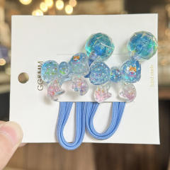 Bowknot Hair Tie Liquid Gloss Children's Hair Accessory Cartoon Hair Band Ponytail Cute Elastic Hair Ornament