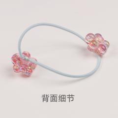 Korean Style Hair Accessories New Style Scallion Powder Five-petal Flower hair ties