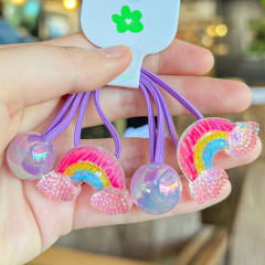 Hand-painted Graffiti Fruit Hair Rope Children's Hair Accessories Cute Contrast Color hair ties