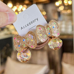 Korean Style Hair Accessories Golden Shiny Polka Dot Cartoon Rubber band hair ties