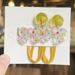 Bowknot Hair Tie Liquid Gloss Children's Hair Accessory Cartoon Hair Band Ponytail Cute Elastic Hair Ornament