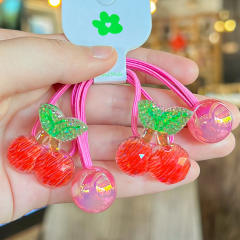 Hand-painted Graffiti Fruit Hair Rope Children's Hair Accessories Cute Contrast Color hair ties