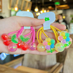 Hand-painted Graffiti Fruit Hair Rope Children's Hair Accessories Cute Contrast Color hair ties