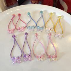 Bowknot Hair Tie Liquid Gloss Children's Hair Accessory Cartoon Hair Band Ponytail Cute Elastic Hair Ornament